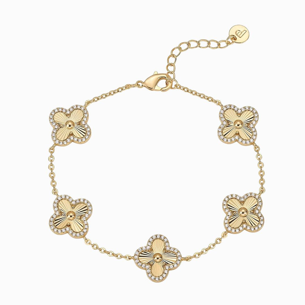 14K Gold Plated Clover Bracelet for Women