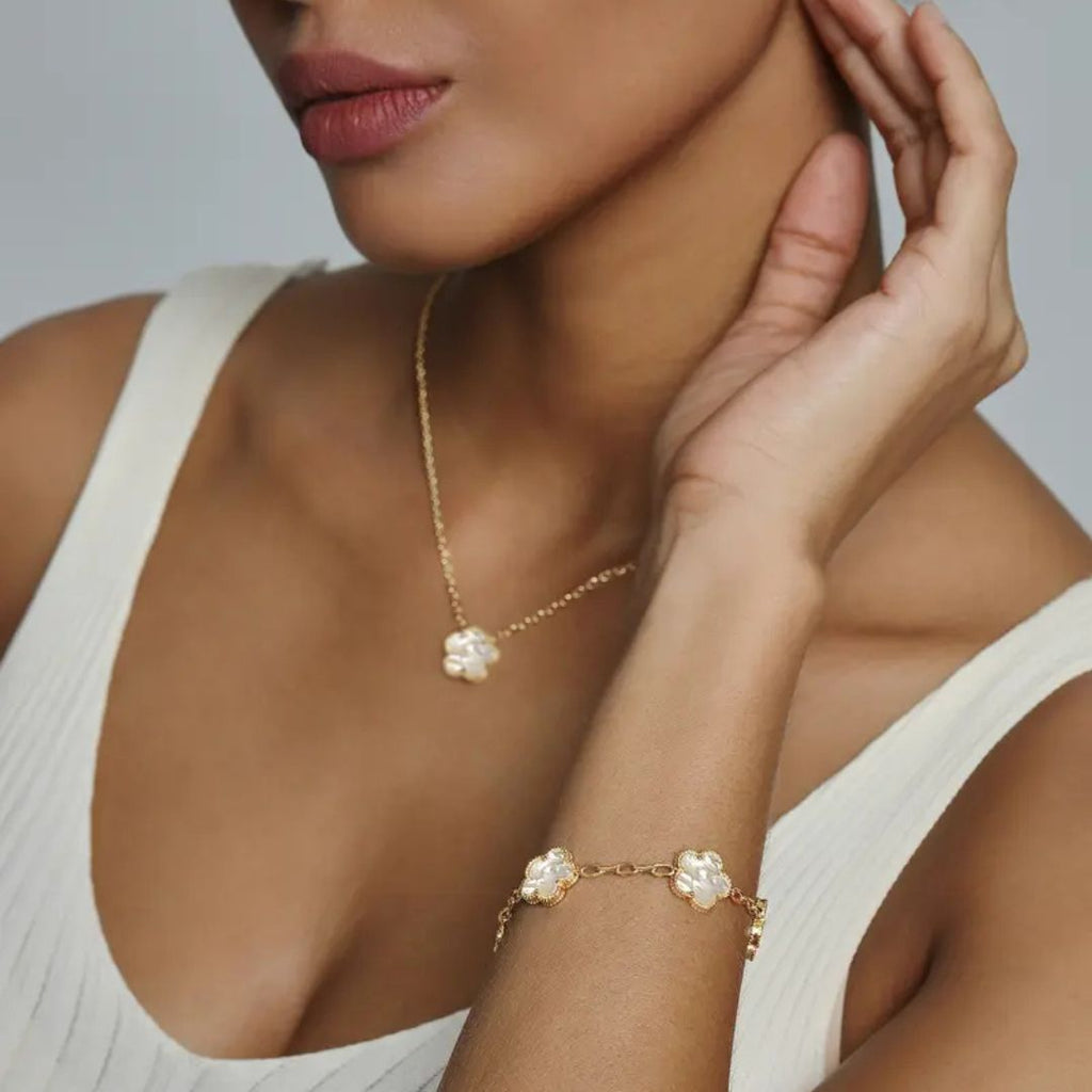 14K Gold Plated Clover Bracelet for Women