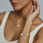 14K Gold Plated Clover Bracelet for Women