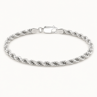 14K Silver Plated Rope Bracelet