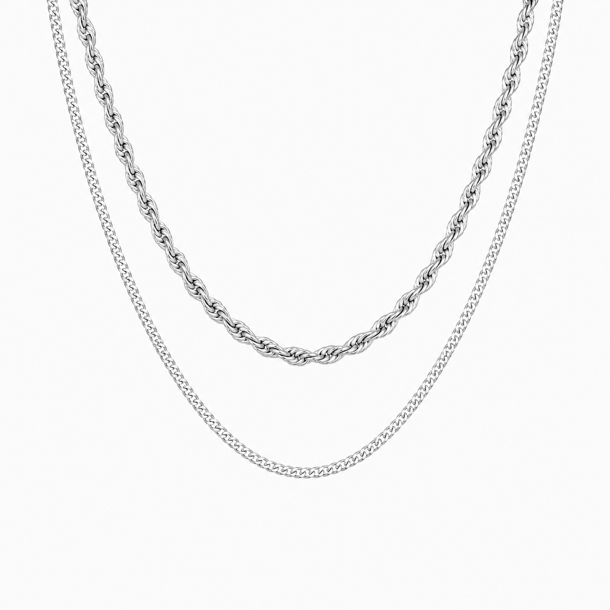 Aura™ Essential Cuban & Rope Chain Set