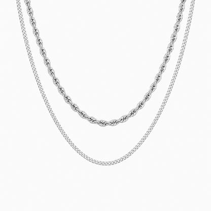 Aura™ Essential Cuban & Rope Chain Set