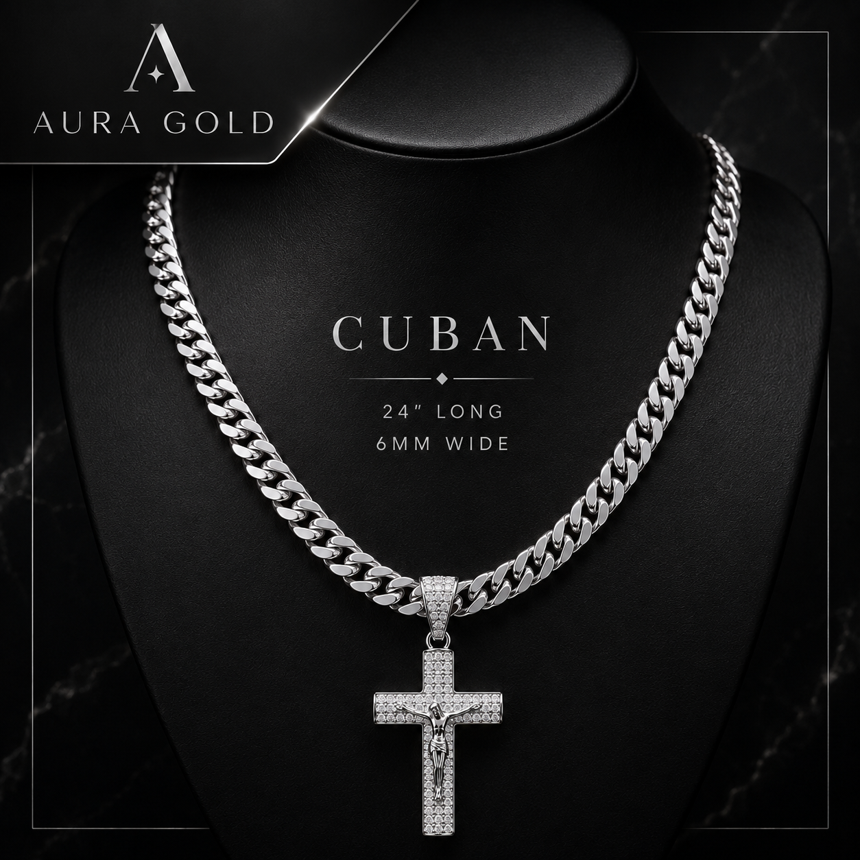 14K Gold Plated Crucifix Chain
