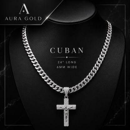 Aura™ Crucifix Chain | Un Símbolo de Fe, Fortaleza y Protección