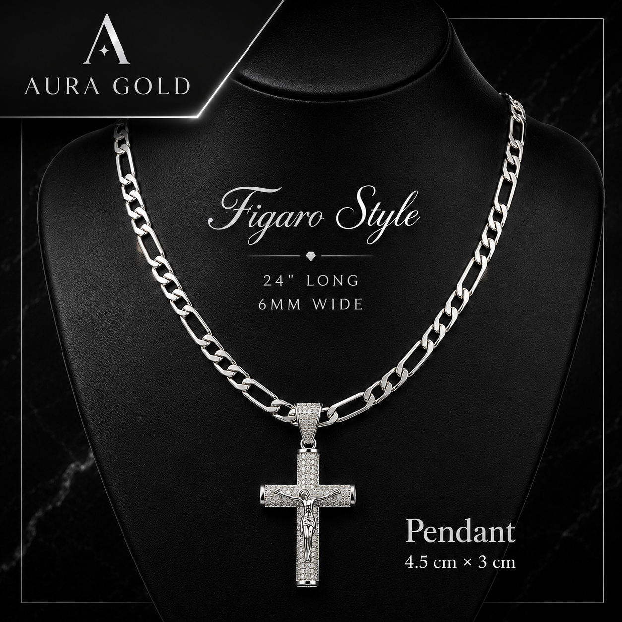 14K Gold Plated Crucifix Chain