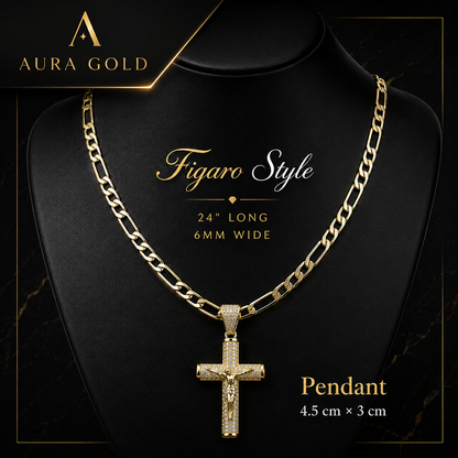 Aura™ Crucifix Chain | Un Símbolo de Fe, Fortaleza y Protección