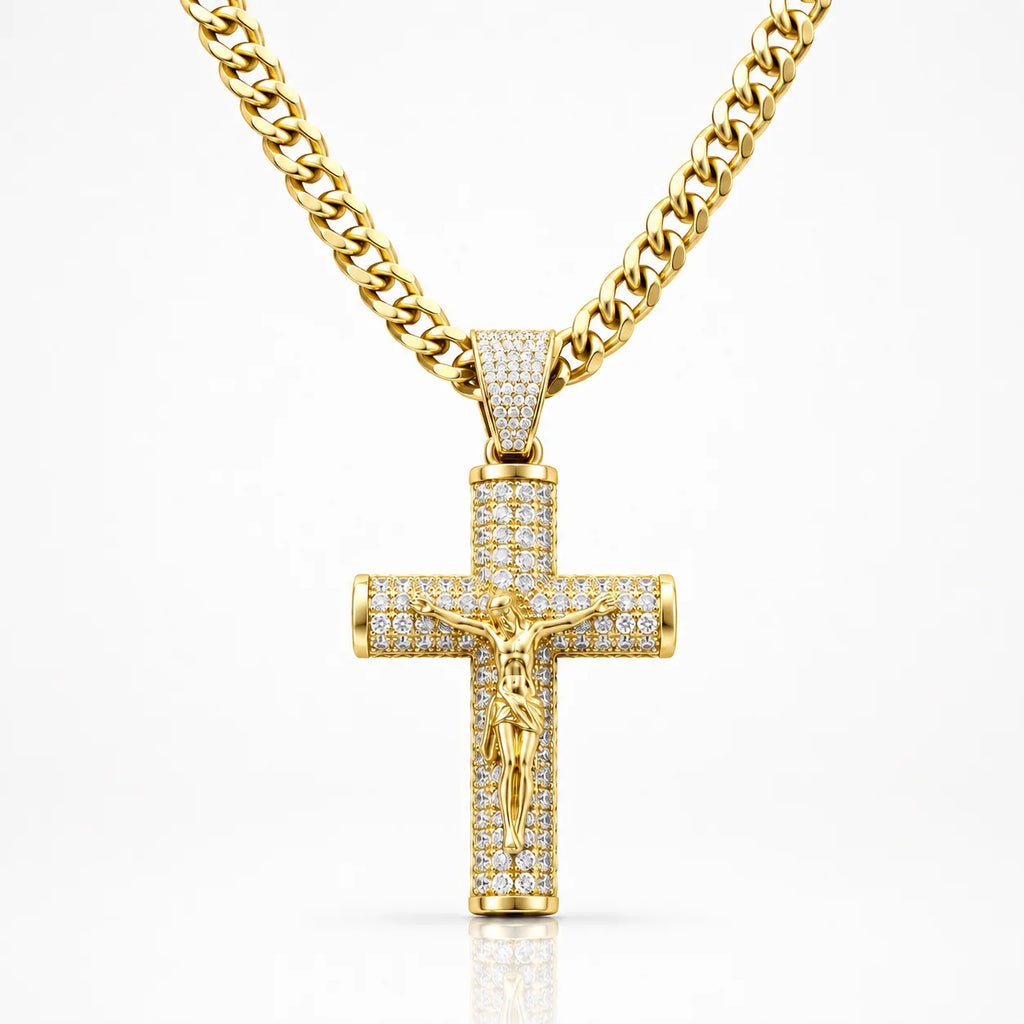 14K Gold Plated Crucifix Chain