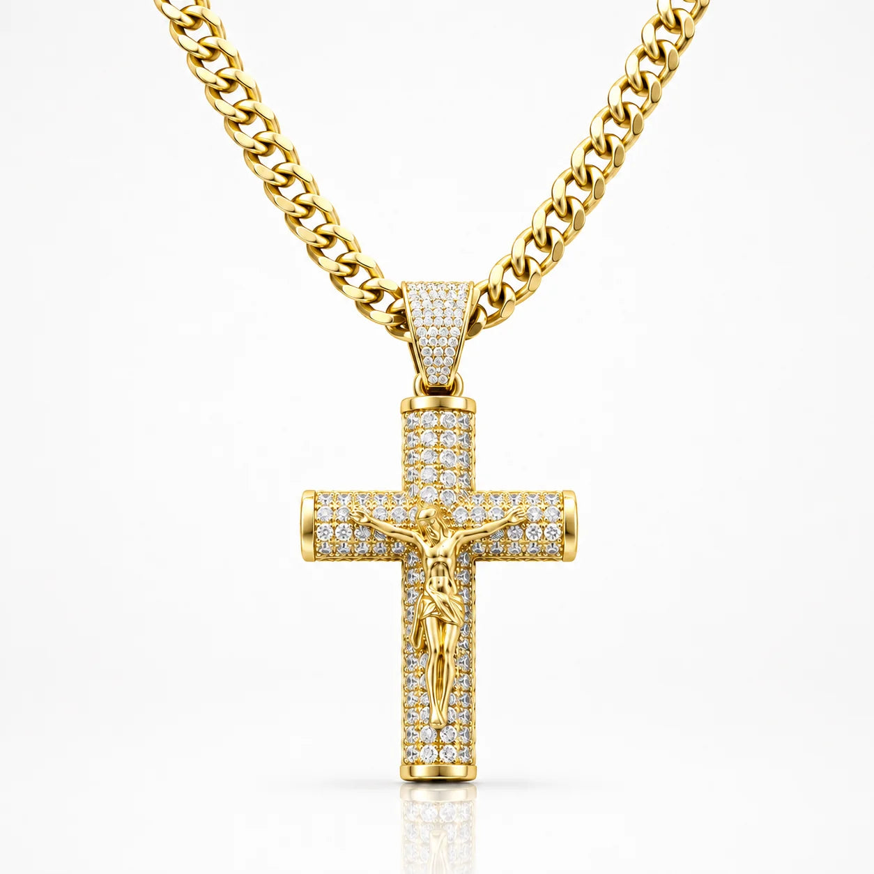 14K Gold Plated Crucifix Chain