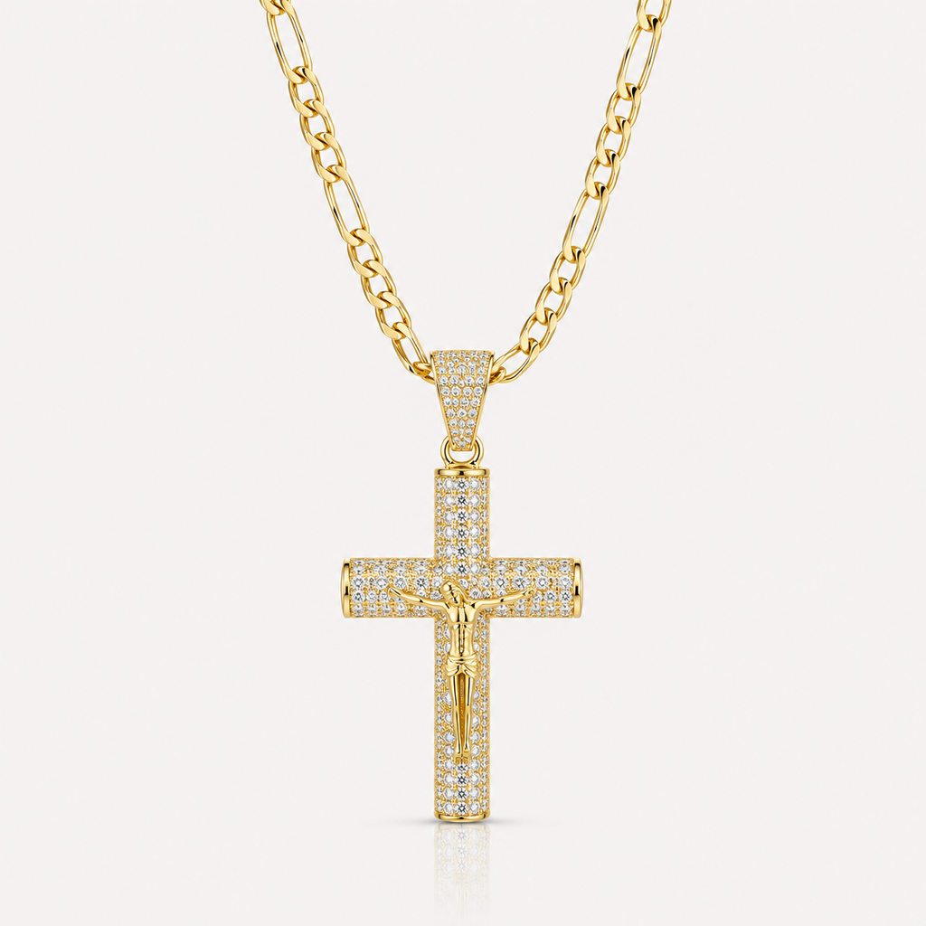 14K Gold Plated Crucifix Chain