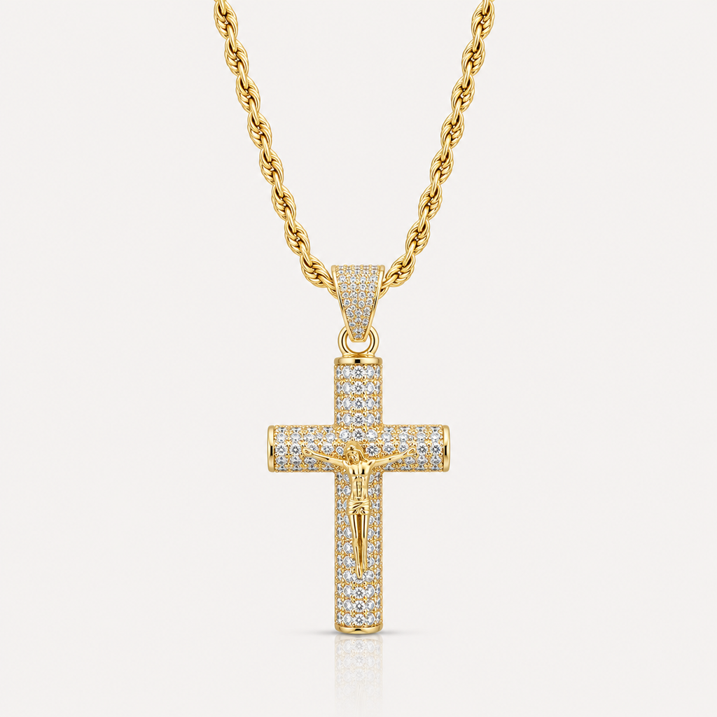 14K Gold Plated Crucifix Chain