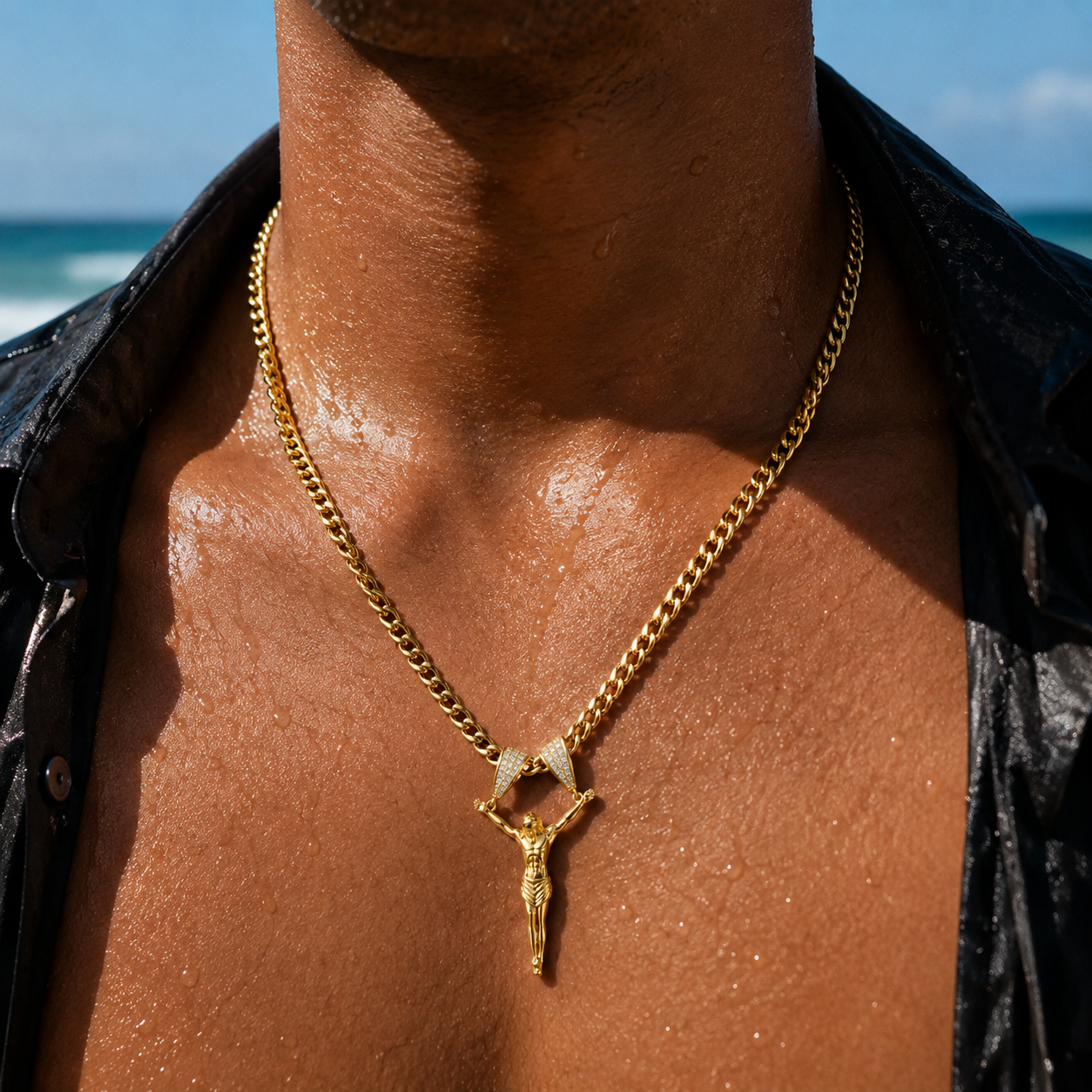 14K Gold Plated Cross Chain