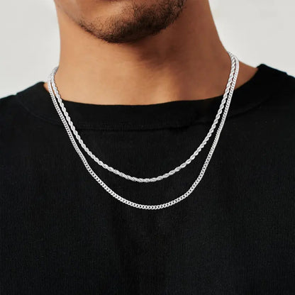 Aura™ Essential Cuban & Rope Chain Set